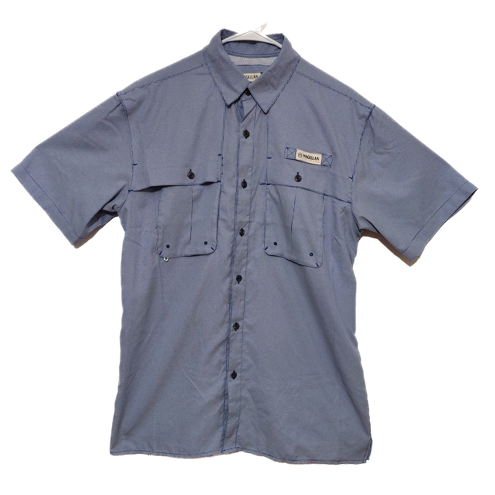 Magellan Outdoors Men's Blue Casual Fishing Shirt